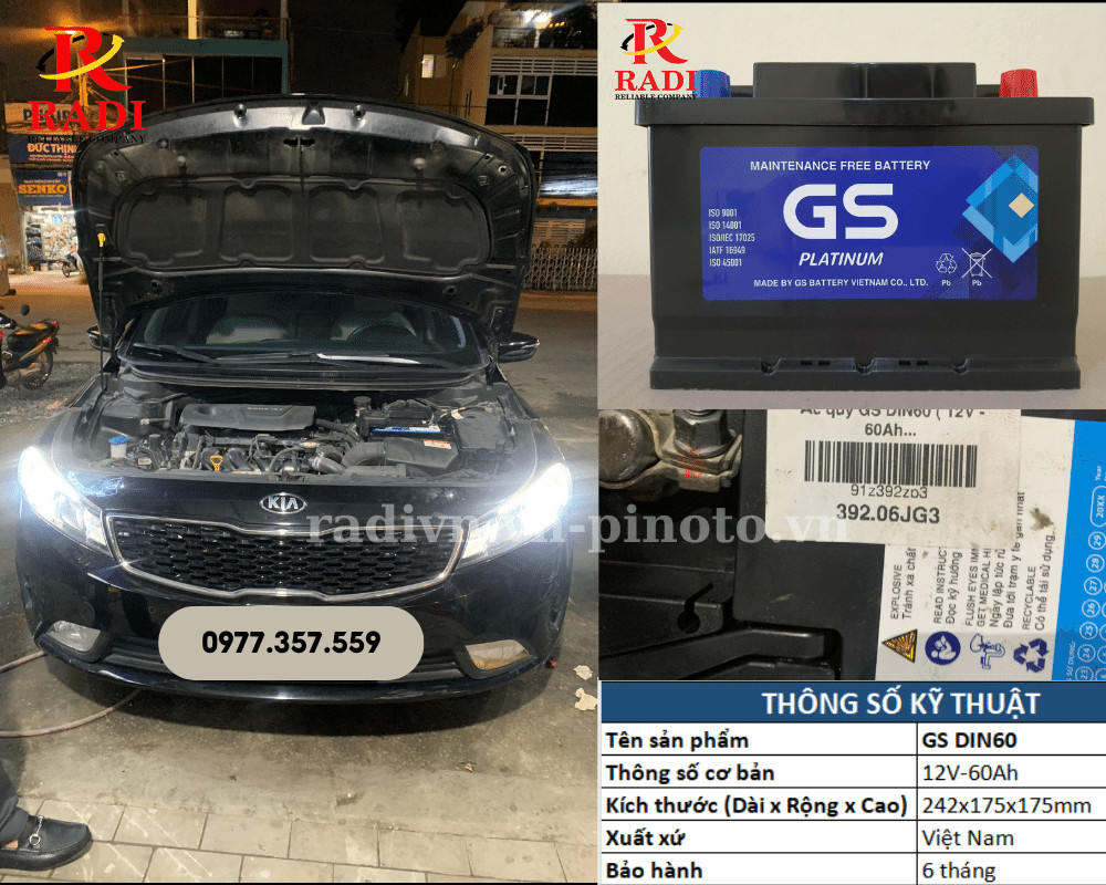 Thay ắc quy xe KIA Cerato