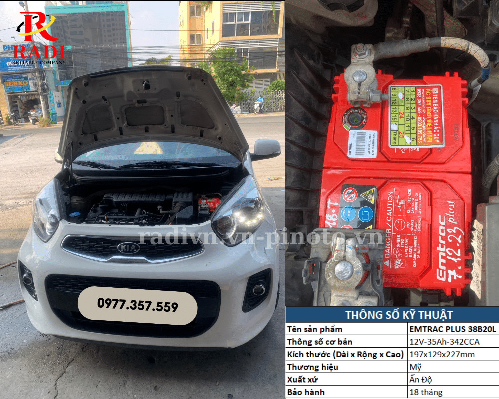 Thay ắc quy xe KIA Picanto