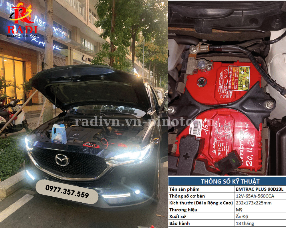 Thay ắc quy xe Mazda CX5 chính hãng