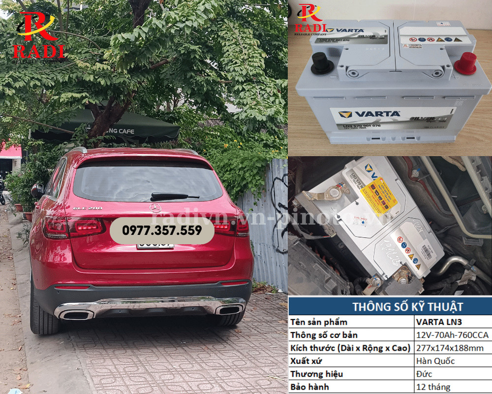Thay bình ắc quy xe Mercedes GLC200