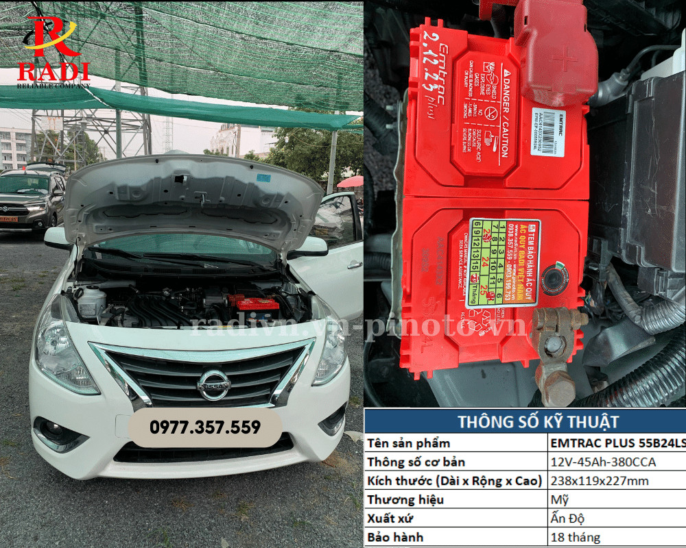 Thay ắc quy xe Nissan Sunny