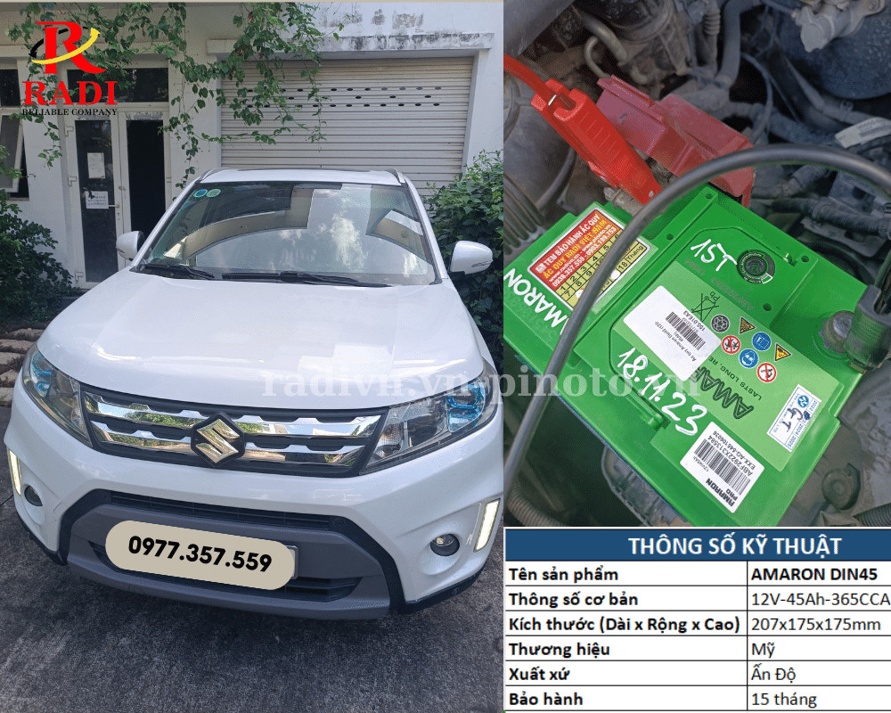 Thay bình ắc quy xe Suzuki Vitara
