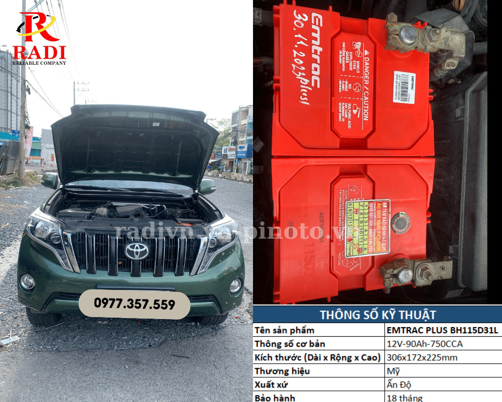 Thay ắc quy xe Toyota Land Cruiser