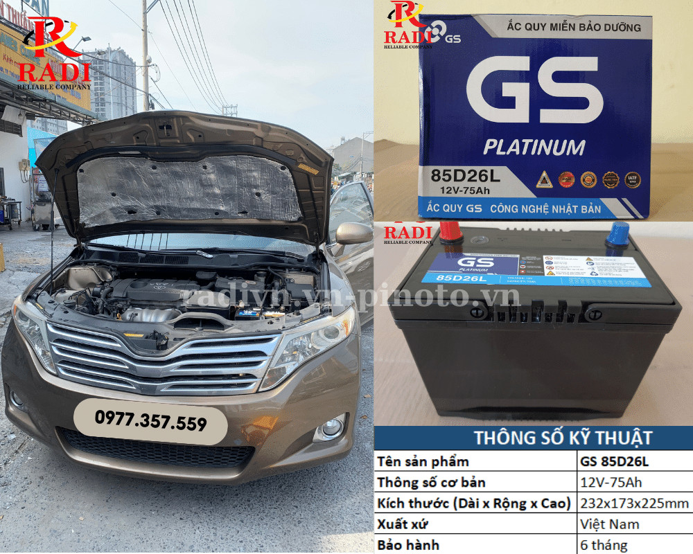 Thay ắc quy xe Toyota Venza