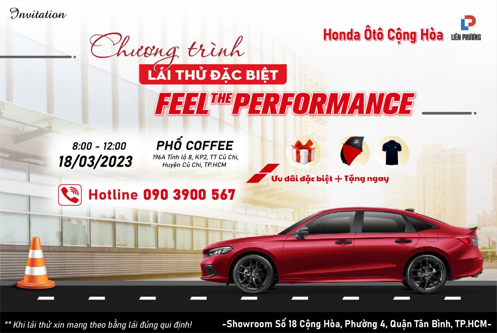 Thư mời tham gia sự kiện lái thử xe ô tô Honda tháng 3