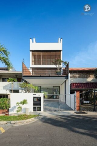 Thiết kế nhà phố tầng hầm sang trọng với thiết kế không gian mở