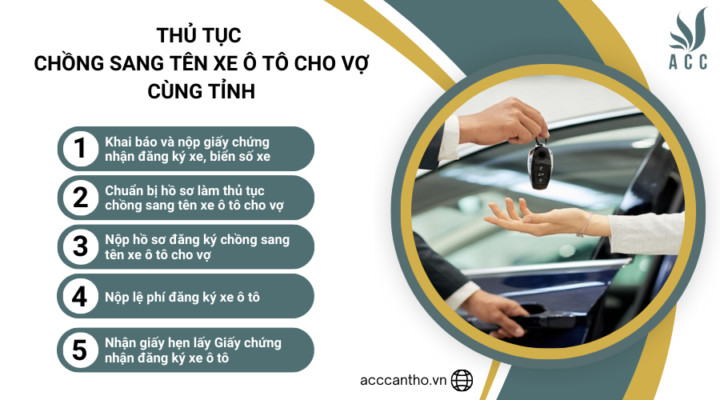 Thủ tục chồng sang tên xe ô tô cho vợ cùng tỉnh