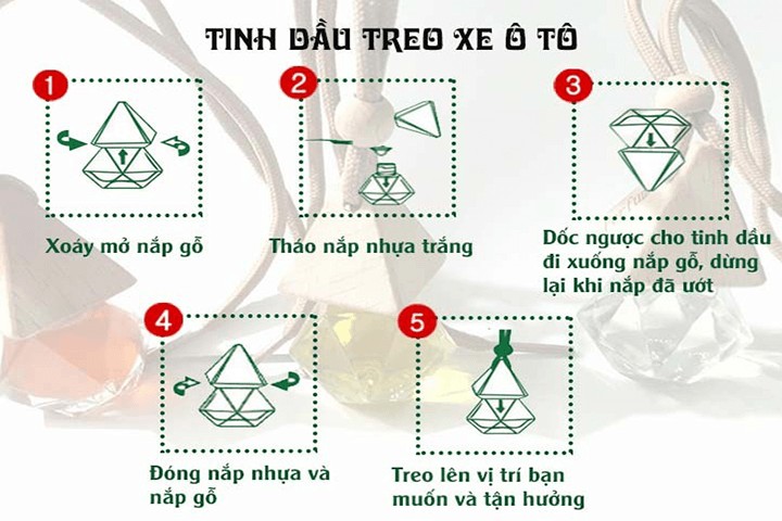 Hướng dẫn sử dụng đồ treo xe ô tô tinh dầu từng bước đơn giản