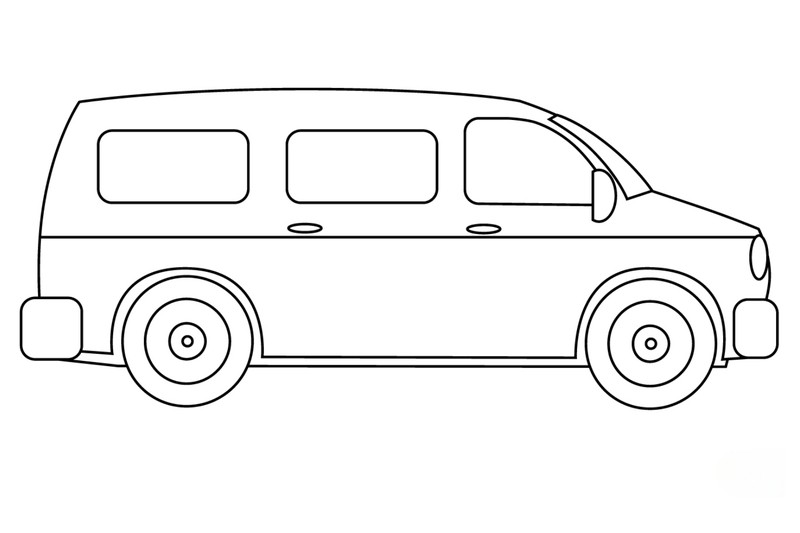 Tô màu xe ô tô SUV với đường nét rõ ràng, phù hợp cho bé làm quen