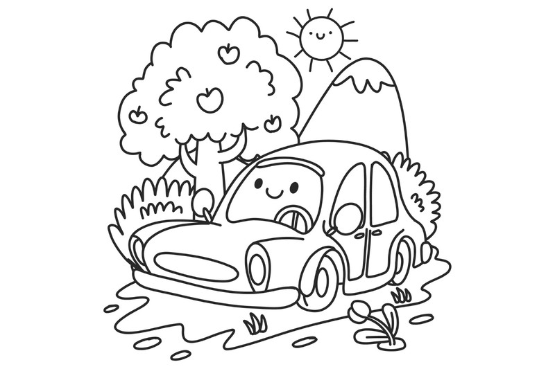 Xe ô tô cảnh sát hoạt hình với thiết kế dễ thương, mang tính giáo dục