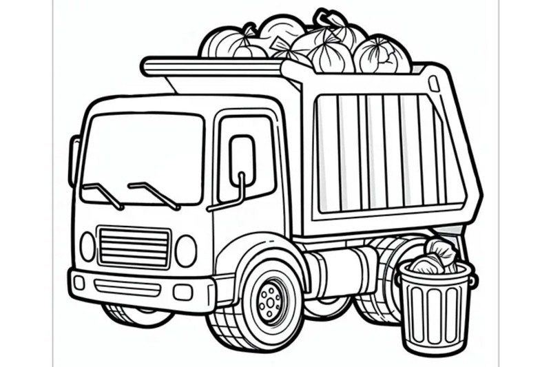 Tranh tô màu xe ô tô cần cẩu, một phương tiện quan trọng trong xây dựng
