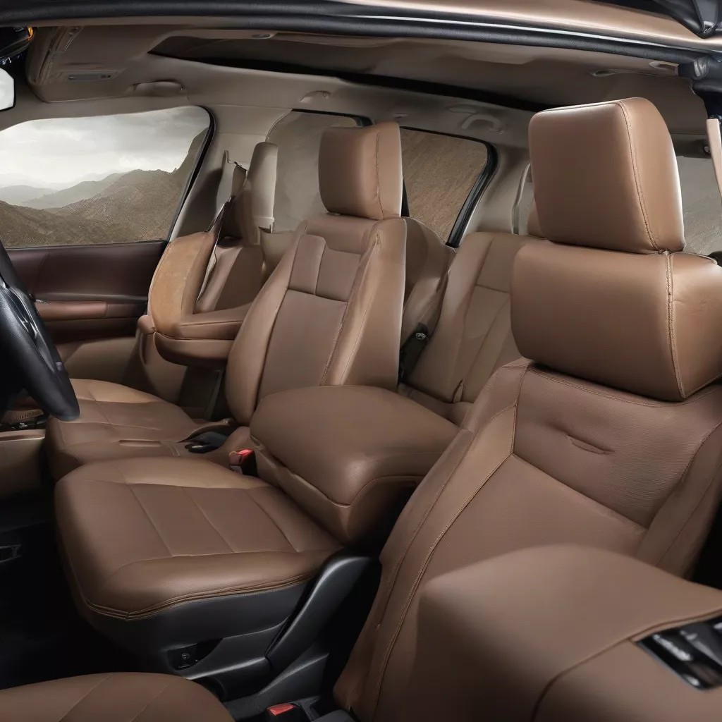 Nội thất tiện nghi và rộng rãi của mô hình xe ô tô Fortuner