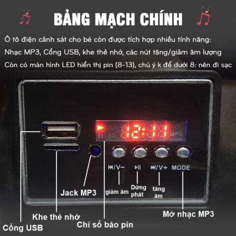 Các bé khác cũng thích thú với xe ô tô cảnh sát điện US911