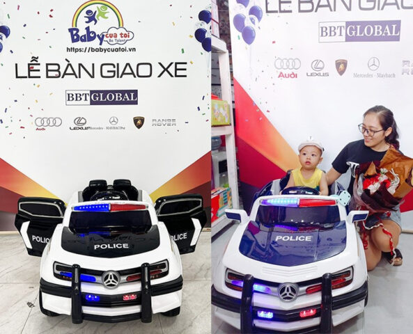 Bánh xe đặc, chắc chắn của xe ô tô cảnh sát điện trẻ em US911
