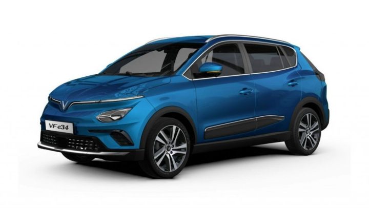 VinFast VF e34 màu xanh dương, tiên phong chất lượng xe điện