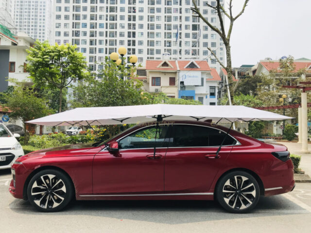 Thao tác lắp đặt ô che nắng xe ô tô thông minh Cartent