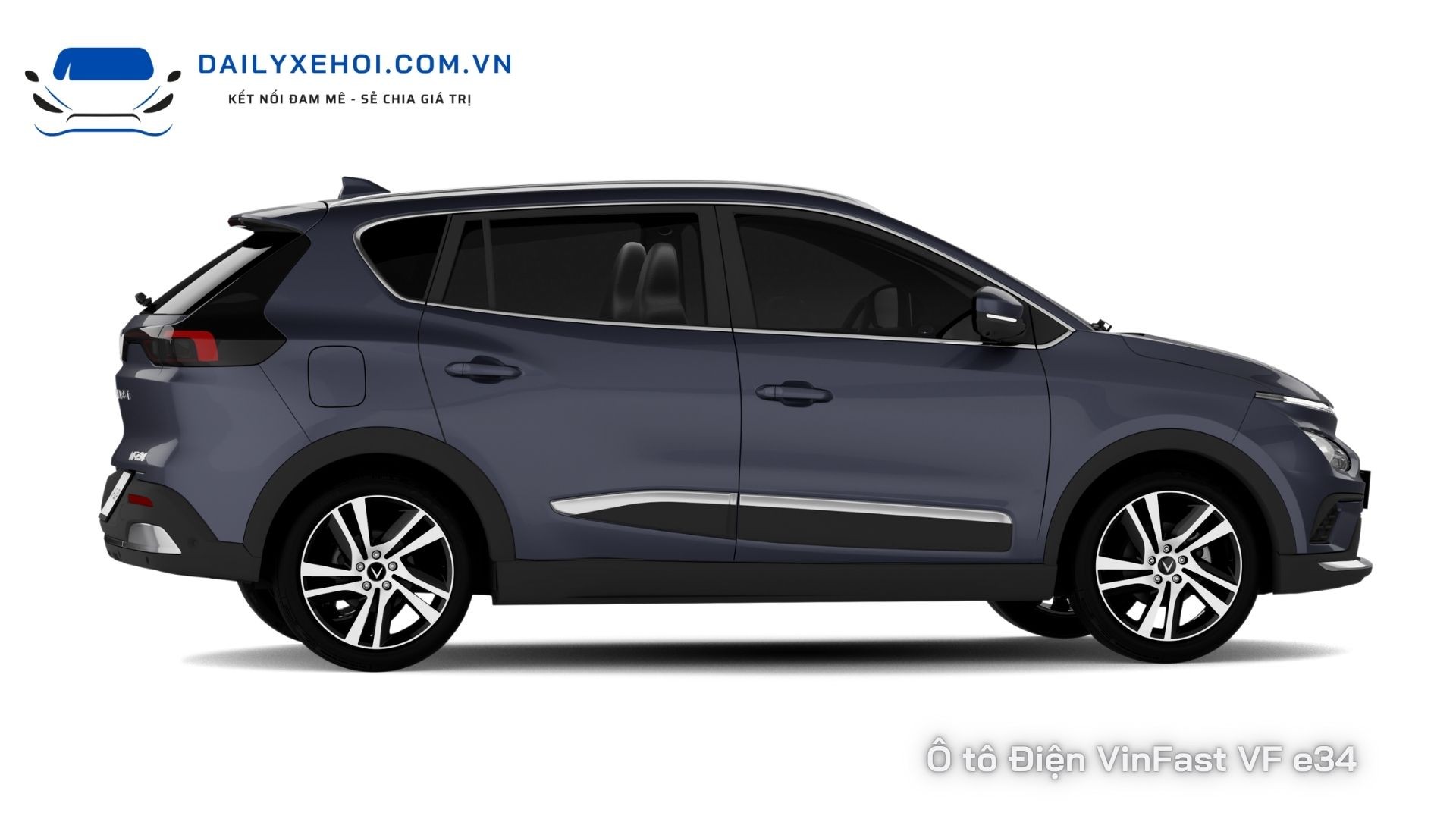 Thiết kế thân xe ô tô điện VinFast VF e34 với la zăng 18 inch