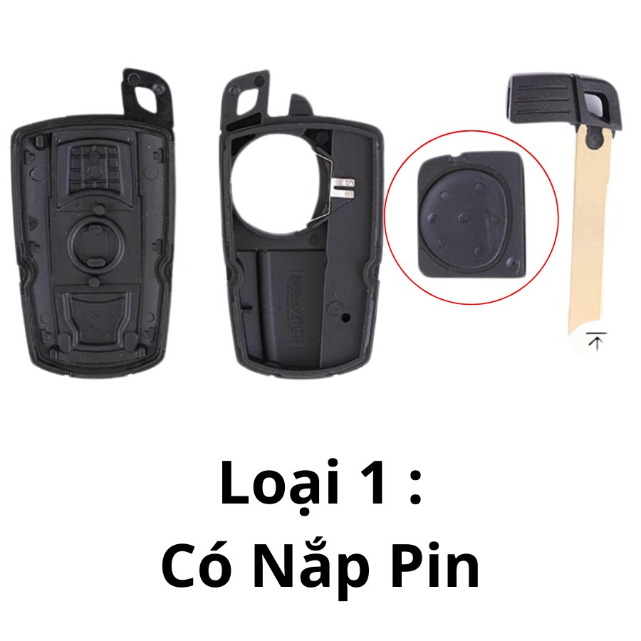 Vỏ chìa khóa ô tô BMW 4 nút chức năng, tương thích nhiều dòng xe