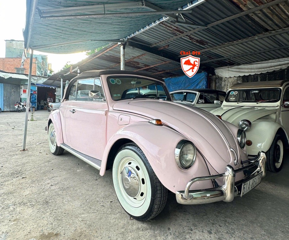 Chiếc Volkswagen Beetle cổ điển sau khi được độ xe ô tô cổ với ngoại thất tươi mới và giữ nguyên nét đặc trưng.