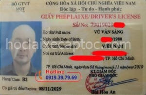 Bằng lái xe ô tô của học viên Vũ Văn Sáng