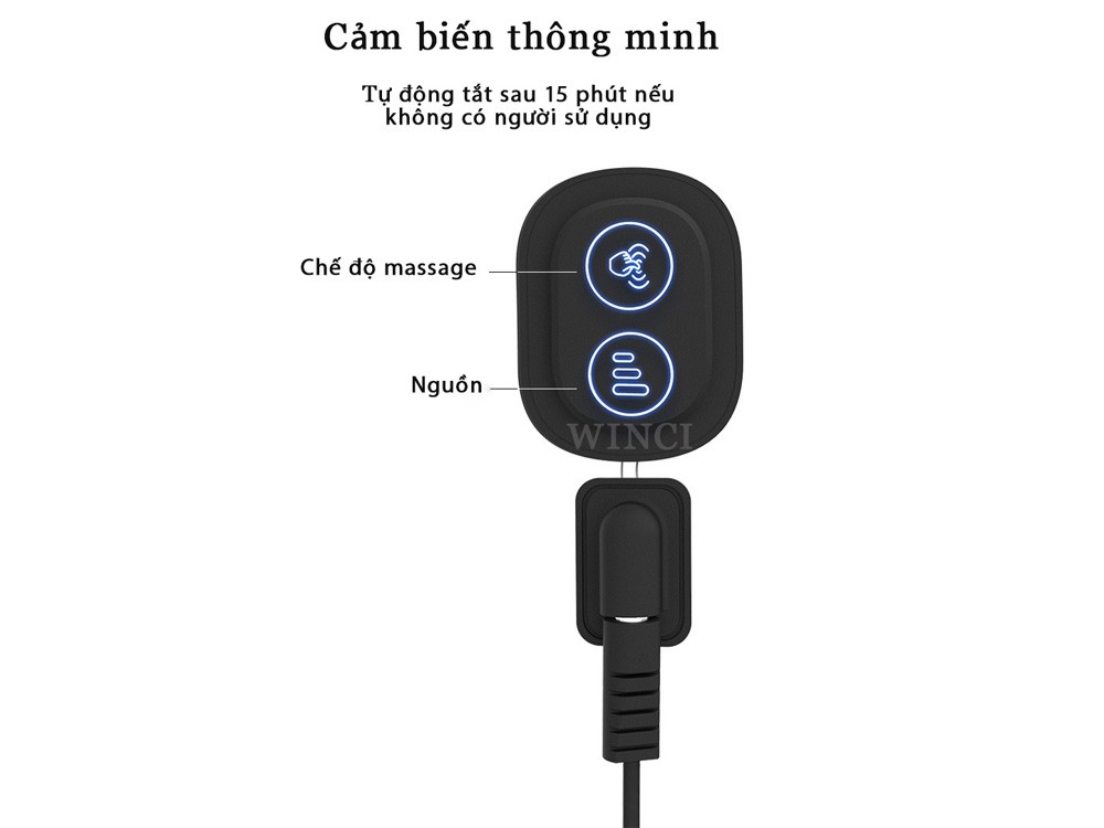 Điều khiển cầm tay dạng nút nhấn cơ học giúp điều chỉnh chế độ gối massage xe ô tô Winci CCW-C003 dễ dàng
