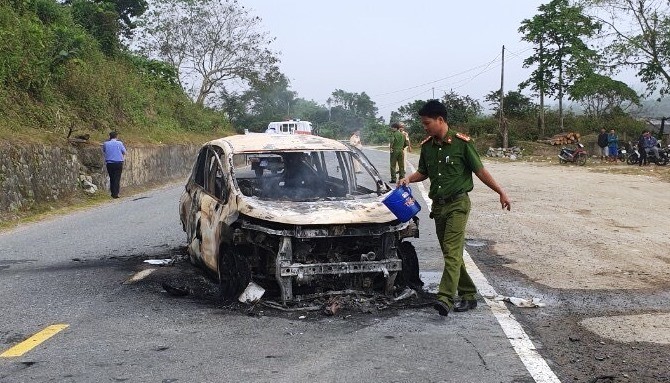 Hiện trường vụ nổ xe ô tô