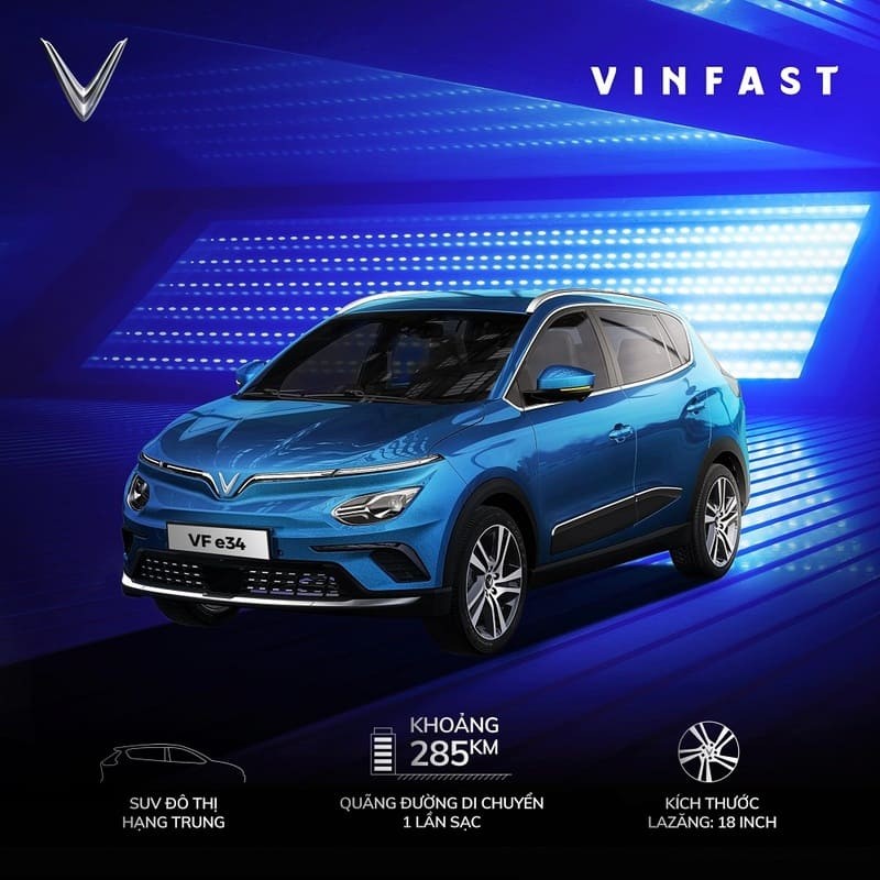 Đánh giá xe ô tô VinFast VF e34 có phạm vi di chuyển ấn tượng sau một lần sạc đầy