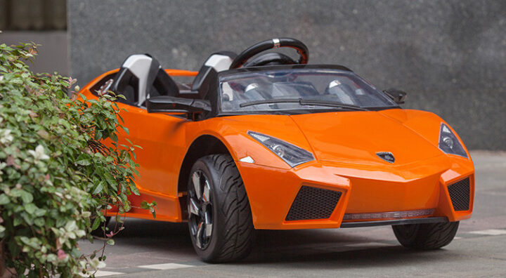 Toàn cảnh xe ô tô điện Lamborghini LS518 màu cam rực rỡ