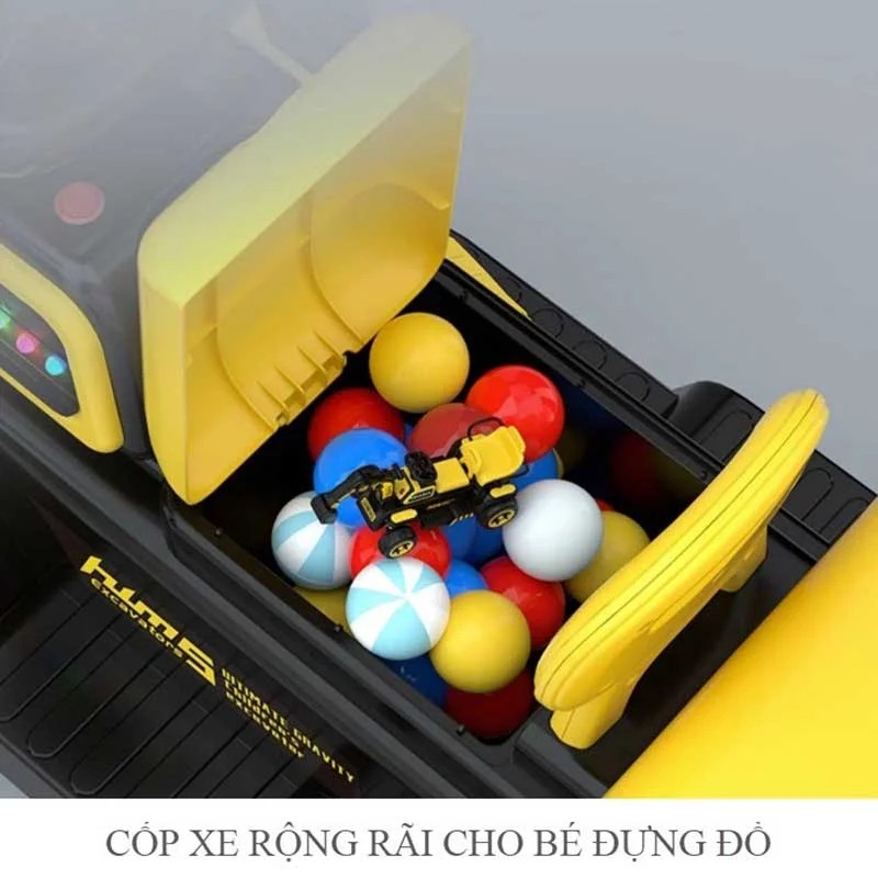 Cốp xe rộng rãi tích hợp trên xe máy múc ô tô điện cho bé K5-518