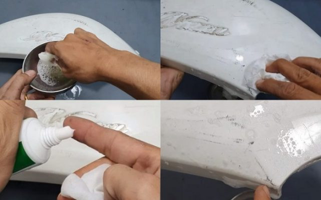 Sử dụng kem đánh răng để xóa vết xước nhẹ trên bề mặt sơn xe ô tô