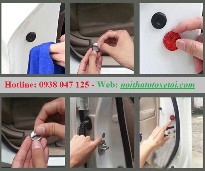 Bộ sản phẩm đèn cảnh báo mở cửa xe ô tô LED nhỏ gọn, dễ dàng lắp đặt và sử dụng