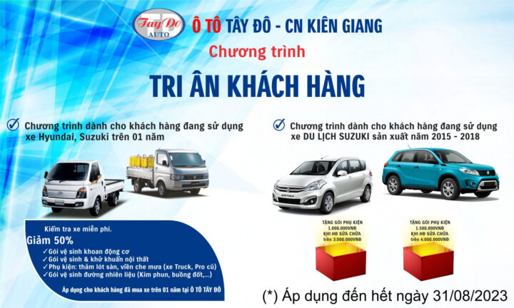 Chương trình khuyến mãi kiểm tra xe và giảm giá dịch vụ tại Suzuki