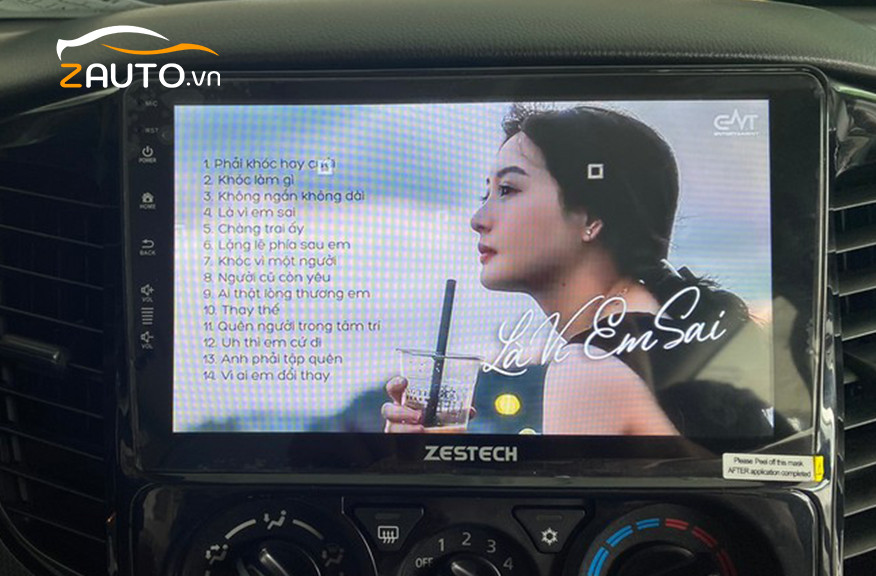 Lắp đặt màn hình Android Zestech cho xe ô tô để phát nhạc