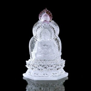 Tượng Ba Mặt Đức Thích Ca Mâu Ni - Quan Âm - Địa Tạng Bằng Lưu Ly, Để Xe Hơi, Để Bàn Làm Việc, Cao 12.5cm