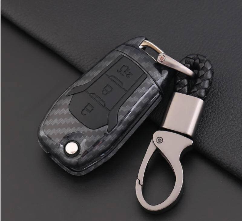 Bọc chìa khoá xe ô tô carbon 3 nút cao cấp, màu đen