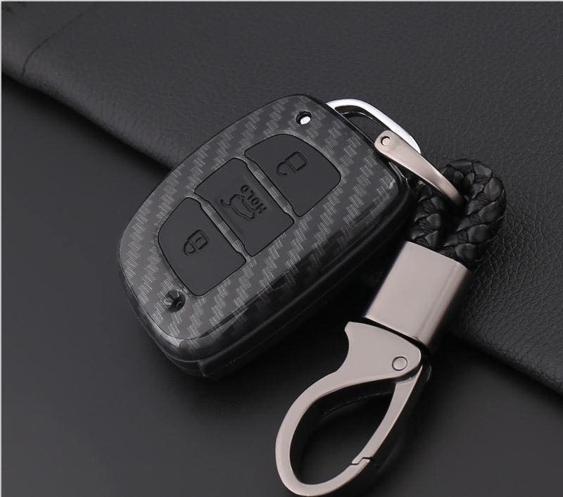 Bọc chìa khoá xe ô tô carbon 3 nút sang trọng, màu đen