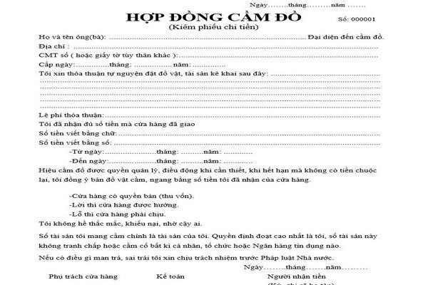 Sự khác biệt giữa mẫu giấy cầm xe ô tô viết tay và hợp đồng in chuẩn