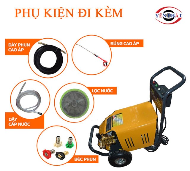 Tổng quan phụ kiện của máy rửa xe ô tô công nghiệp V-JET VJ 200/5.5
