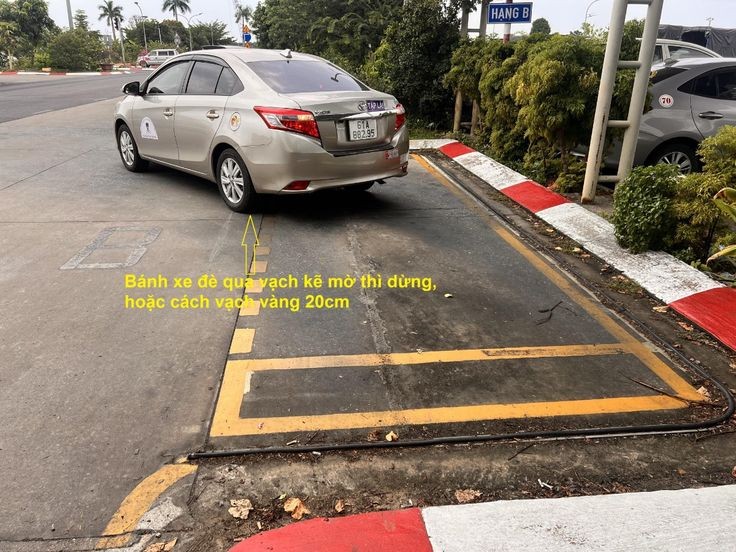 Lùi xe vào vị trí đỗ trong bài ghép ngang