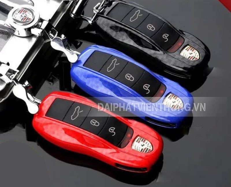 Ốp bọc chìa khoá xe ô tô Porsche carbon, siêu nhẹ và bền