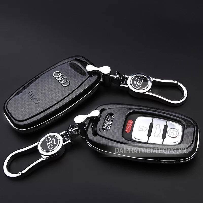 Ốp bọc chìa khoá xe ô tô Audi vân carbon, hiện đại