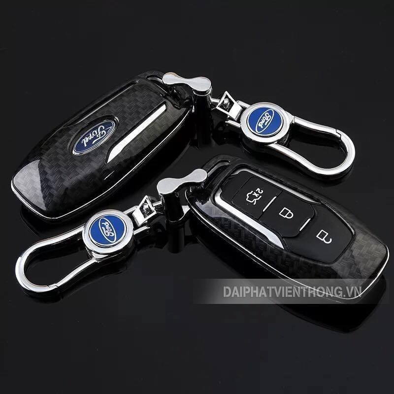Ốp bọc chìa khoá xe ô tô Ford carbon, bảo vệ mạnh mẽ