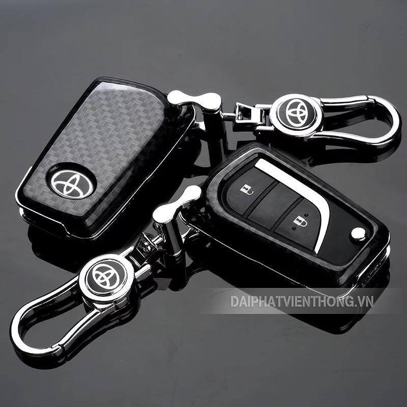 Ốp bọc chìa khoá xe ô tô Toyota carbon, bền đẹp theo thời gian