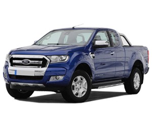 Mẫu xe Ford Ranger màu cam mạnh mẽ, đại diện cho dòng xe bán tải phổ biến và bền bỉ