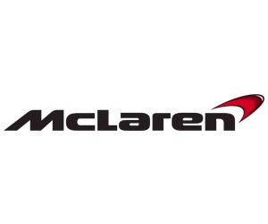 Logo xe McLaren với dấu xoáy đỏ, biểu tượng của tốc độ và hiệu suất cao trong đua xe F1