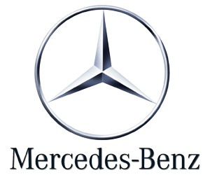 Logo Mercedes-Benz với ngôi sao ba cánh trong vòng tròn, biểu tượng cho sự thống trị trên ba mặt trận: đất, biển và không