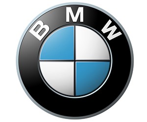 Logo BMW với vòng tròn đen và các ô vuông xanh, trắng bên trong, tượng trưng cho màu cờ Bavaria và lịch sử hàng không