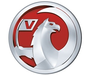 Logo xe Vauxhall với hình griffin và cờ chữ V, biểu tượng của hãng xe Anh Quốc