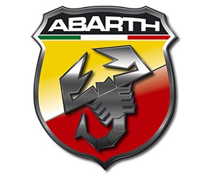 Logo xe Abarth với hình bọ cạp trên lá chắn, biểu tượng cho chiến thắng và cá tính