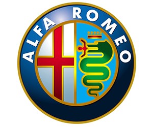 Logo xe Alfa Romeo với chữ thập đỏ và rắn nuốt người, biểu tượng của Milan và lịch sử đua xe